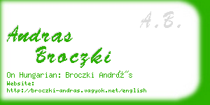 andras broczki business card